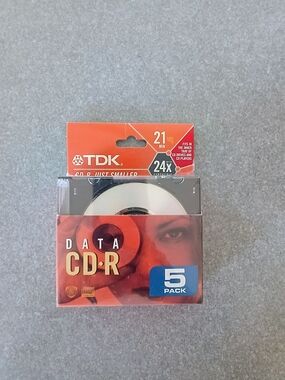 Vintage TDK Mini CD-R 5 Pack 21 Min 185MB Sealed Y2K Retro Tech Media